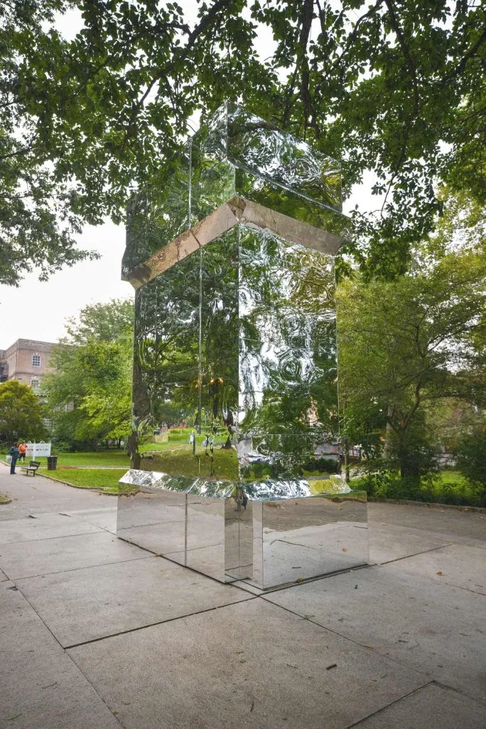 mirror sculpture in park