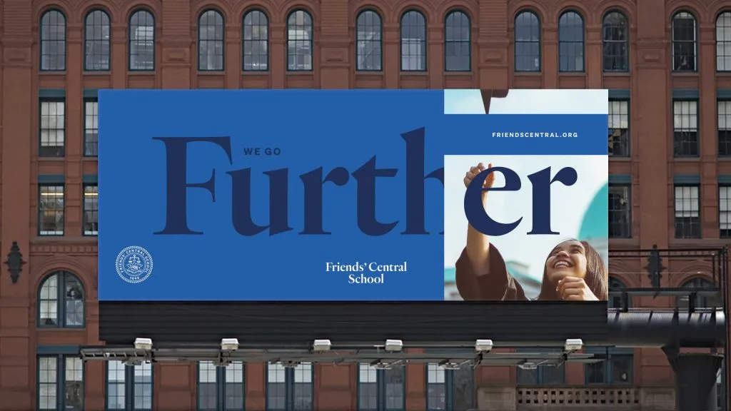 billboard for Friends' Central School designed by J2