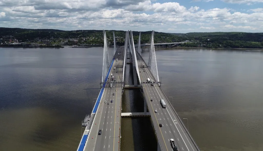 Large two lane suspension bridge