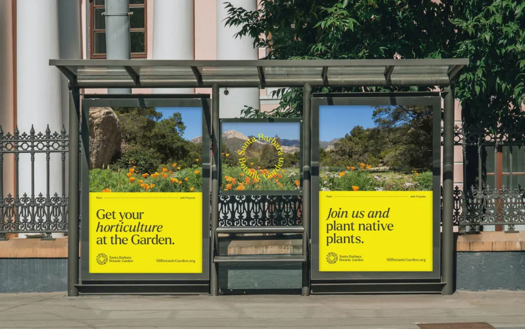 Bus stop posters for Santa Barbara Botanic Garden, typography an design by J2