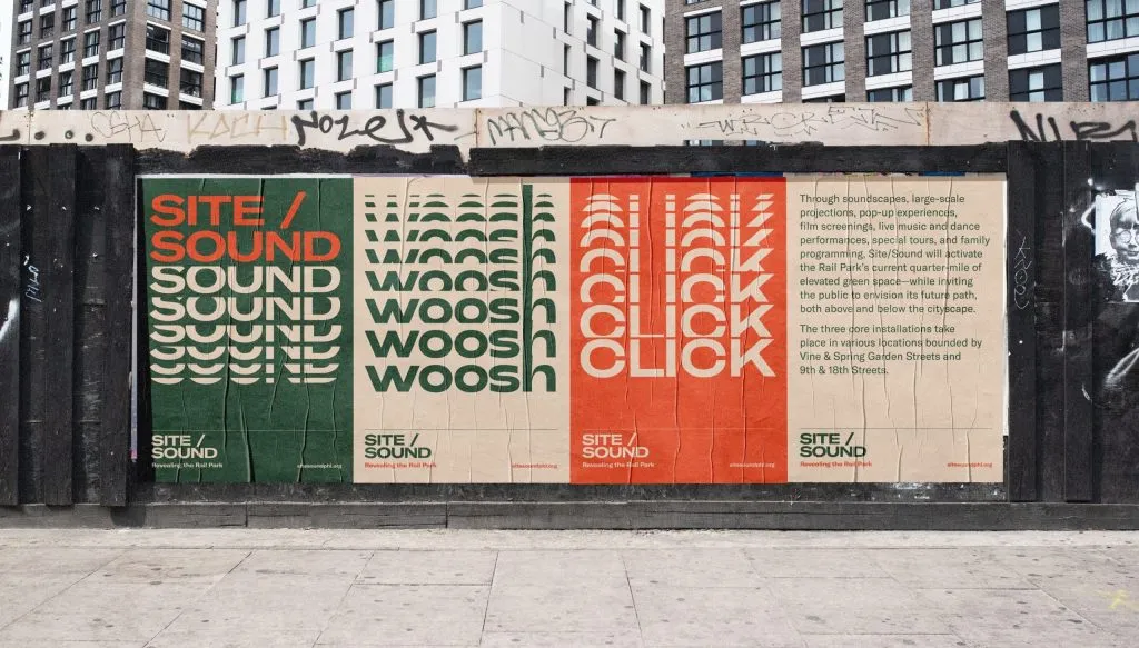 Wheat-paste posters for arts festival with kinetic typography