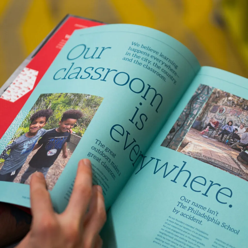 The Philadelphia School information booklet, branding and design by J2