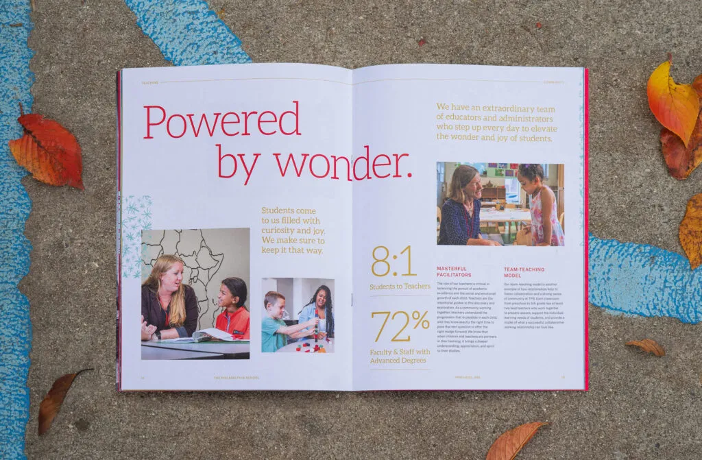 The Philadelphia School information booklet, graphic design and branding by J2