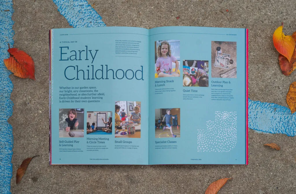 The Philadelphia School information booklet, graphic design and branding by J2