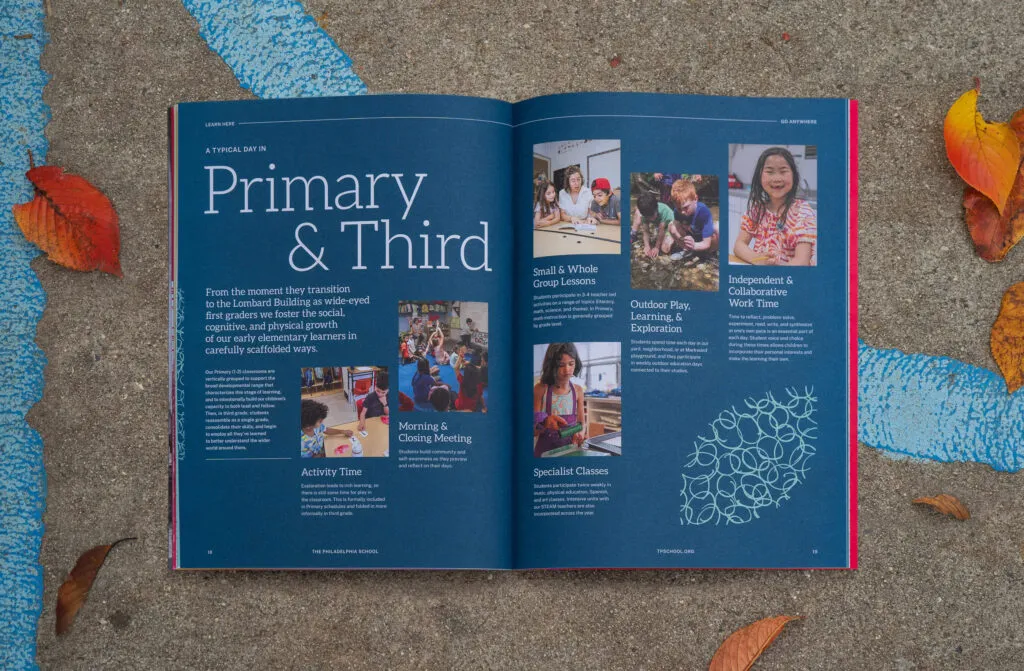 The Philadelphia School information booklet, graphic design and branding by J2