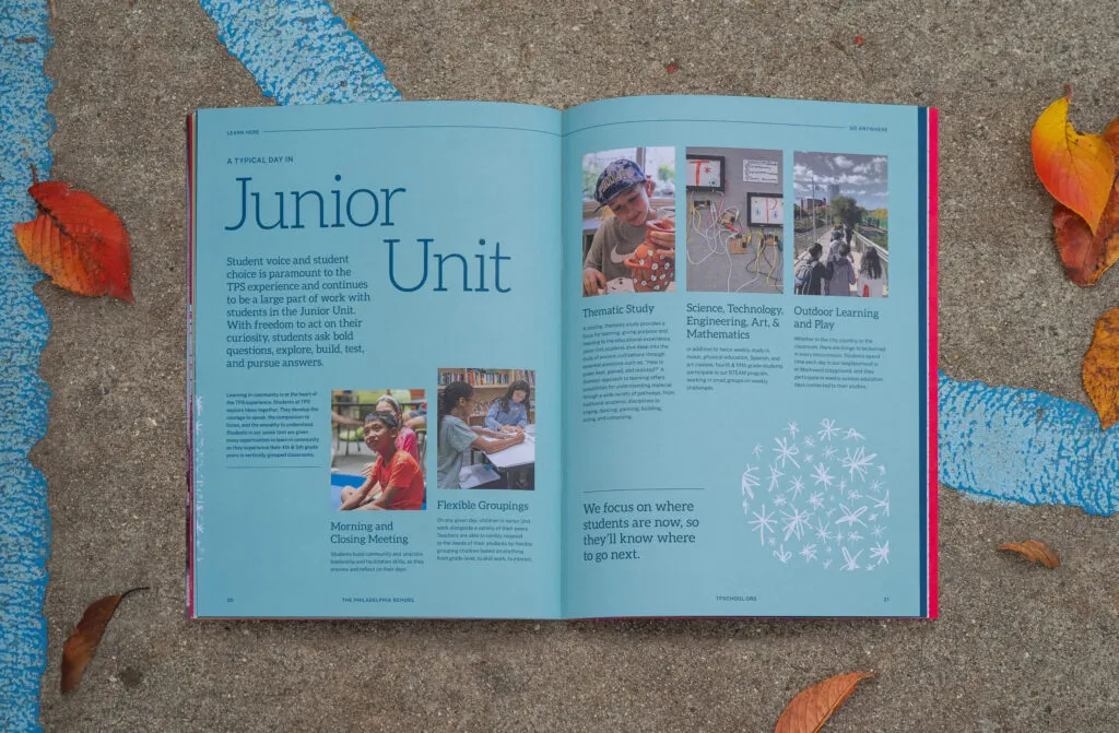 The Philadelphia School information booklet, graphic design and branding by J2