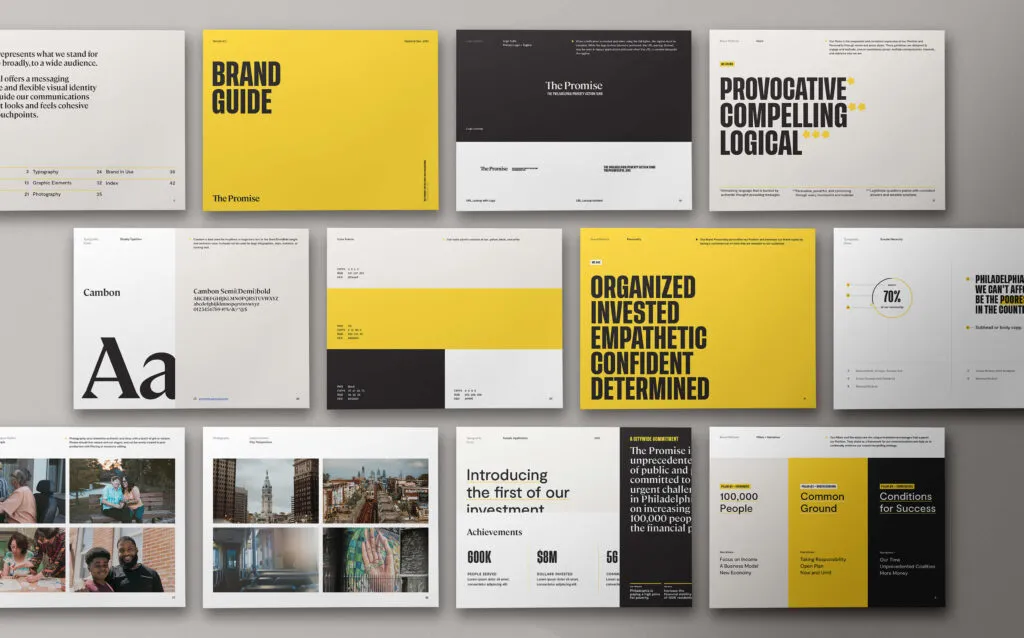 Designed branding guidelines for The Promise by J2