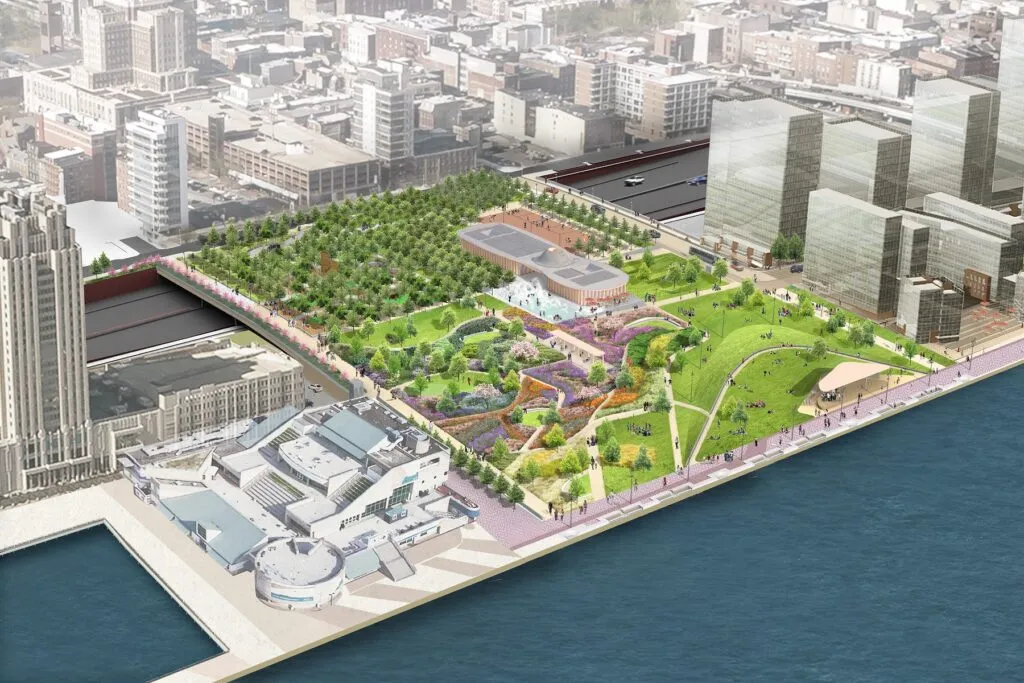 Penn's Landing Park rendering for branding project by J2