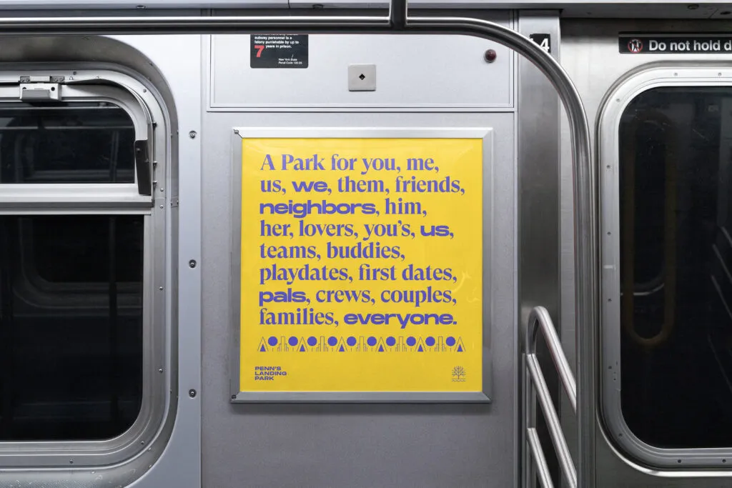 Penn's Landing Park subway ad, graphic design by J2