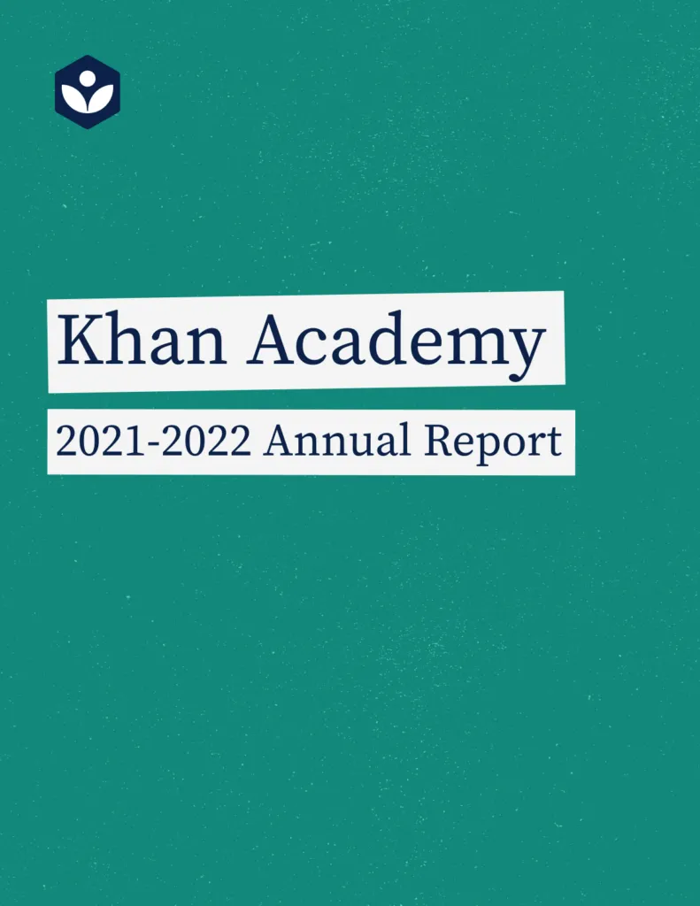 Khan Academy annual report design J2