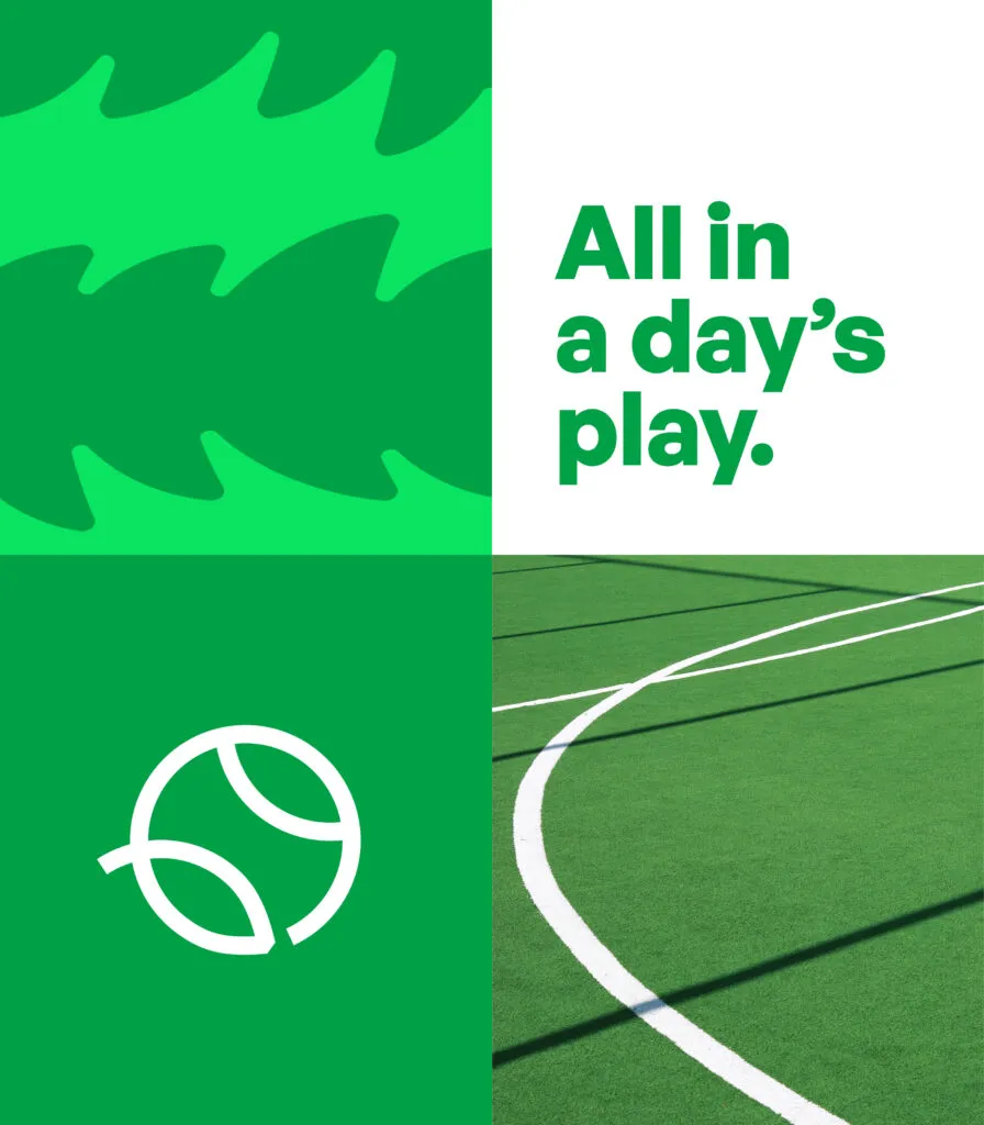 Green tennis brand graphic for PlayaRaya made by J2