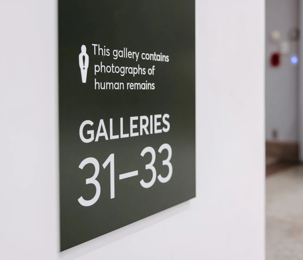 Gallery sign that states 